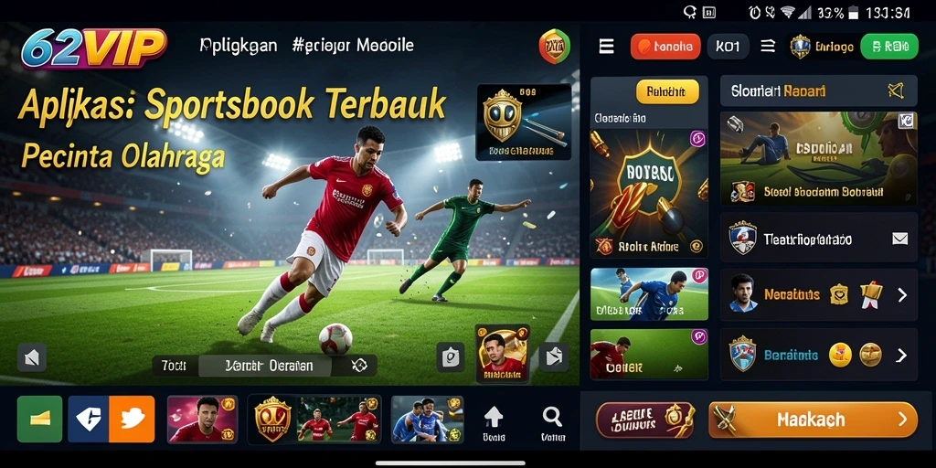 Tampilan antarmuka user-friendly dari 62VIP untuk taruhan olahraga.