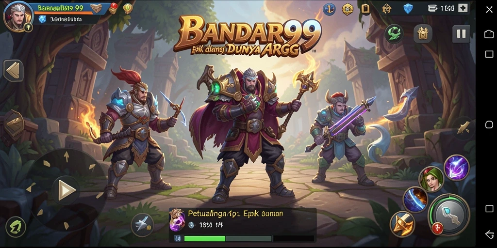 Tangkapan layar gameplay BANDAR99 menampilkan aksi seru di dunia fantastis.