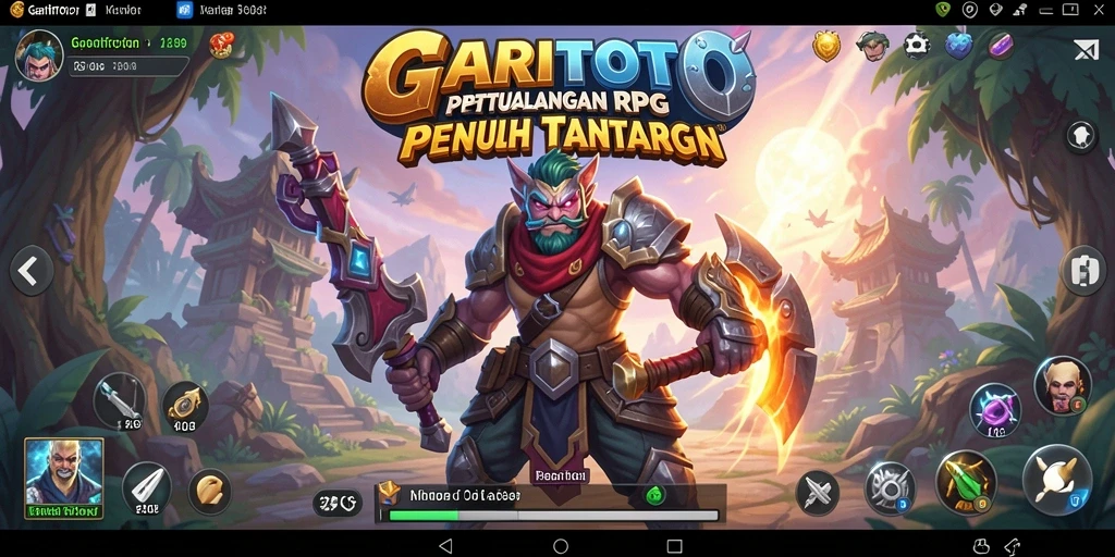 Tangkapan layar menampilkan pertarungan epik dalam game RPG.