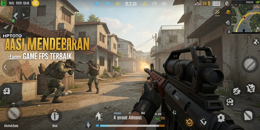 Screenshot gameplay HPTOTO menampilkan aksi mendebarkan dalam pertempuran FPS.