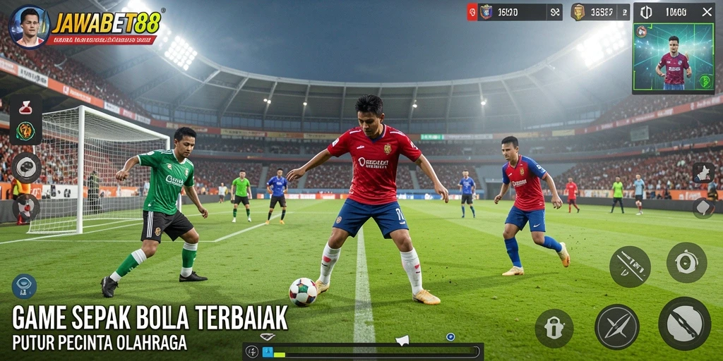 Tampilan gameplay JAWABET88 yang mendebarkan di lapangan sepak bola.