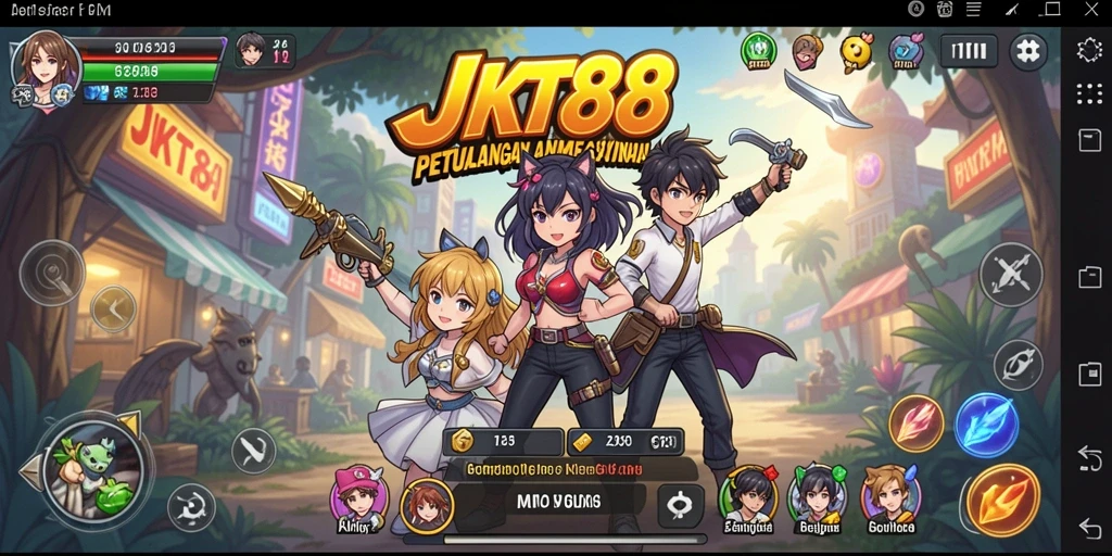 Tampilan permainan JKT88 yang penuh warna dan dinamis.
