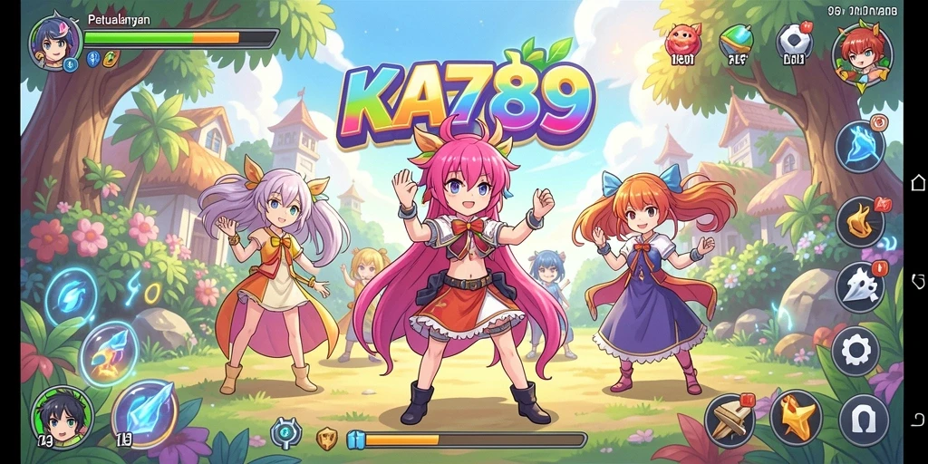 Tampilan gameplay menarik penuh aksi anime.
