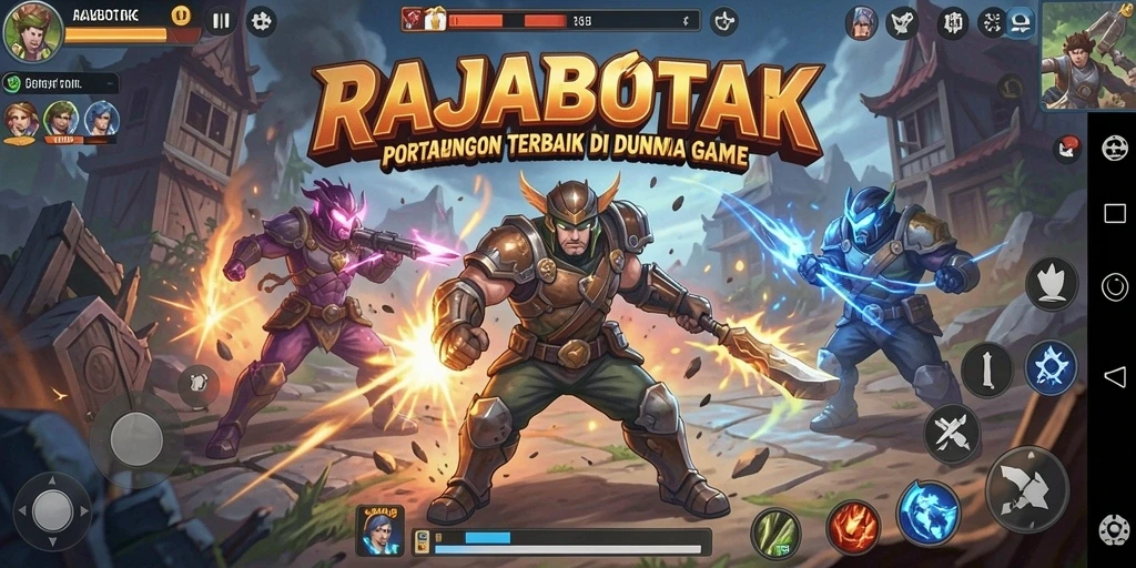 Gameplay seru RAJABOTAK dengan karakter yang beragam.