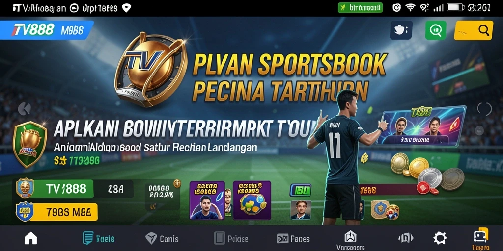Tampilan layar utama TV888 menampilkan berbagai jenis taruhan olahraga.