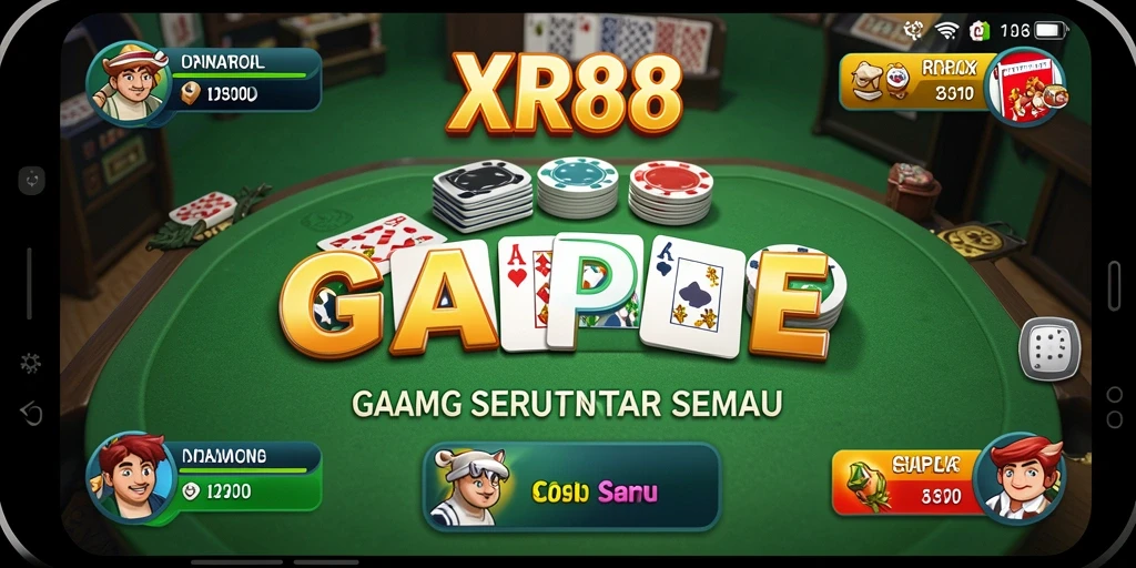 Screenshot gameplay XR88 yang menampilkan keseruan bermain Gaple.
