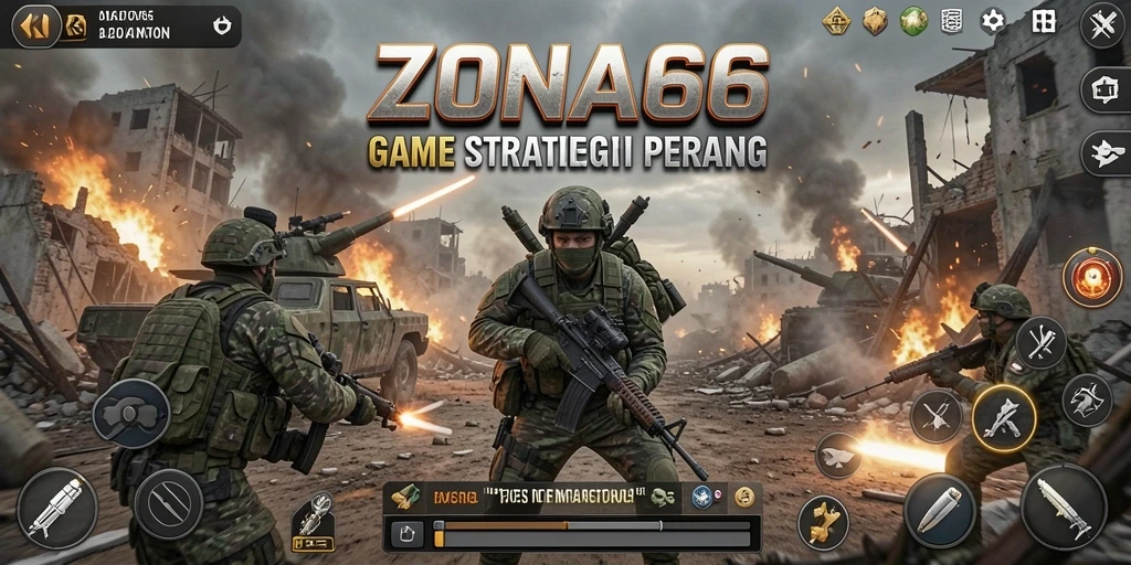 Menampilkan strategi intens dalam gameplay ZONA66.